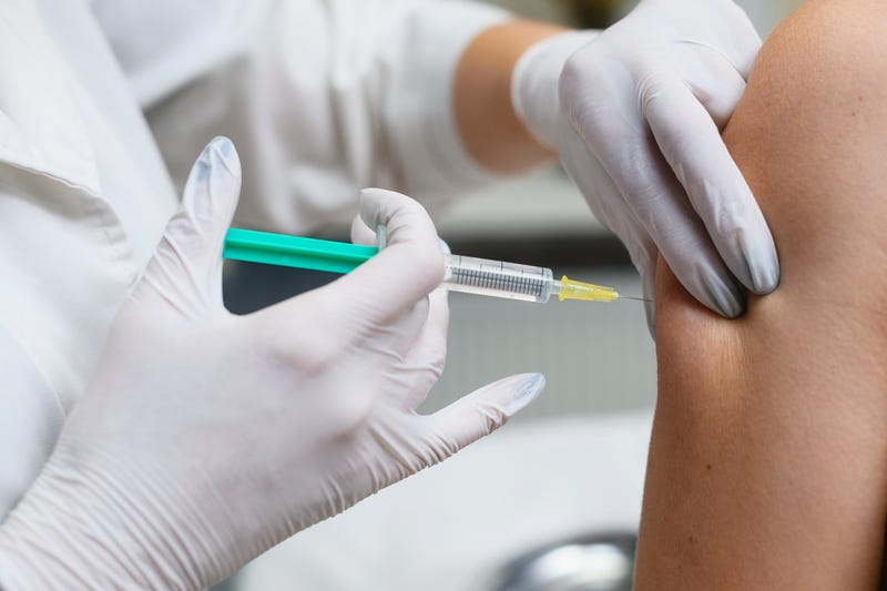 Shot going into arm stock photo. 