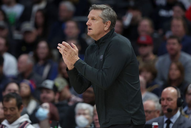 Head coach Chris Finch of Minnesota Timberwolves directs his team against the Denver Nuggets in the first quarter at Ball Arena on January 18, 2023 in Denver, Colorado.