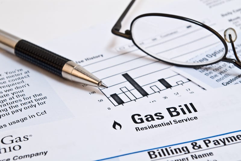 Monthly natural gas heating bill