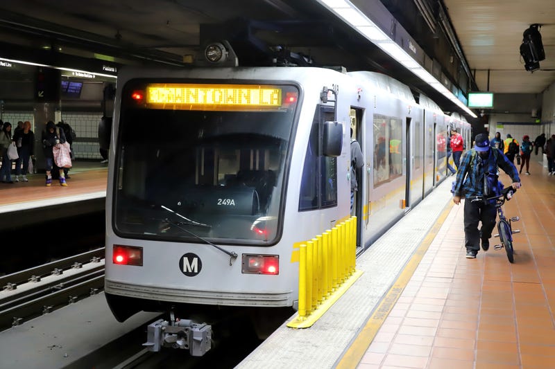 metro train at platform