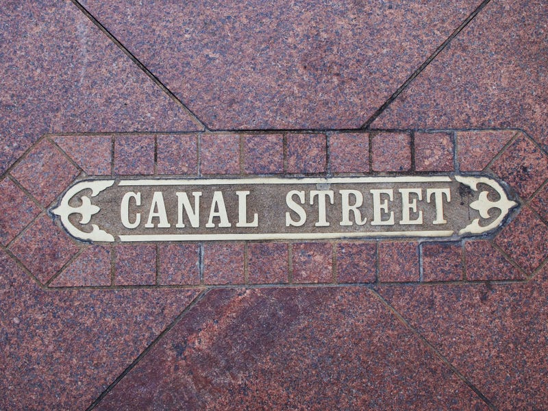 The sign of Canal Street in New Orleans. United States.