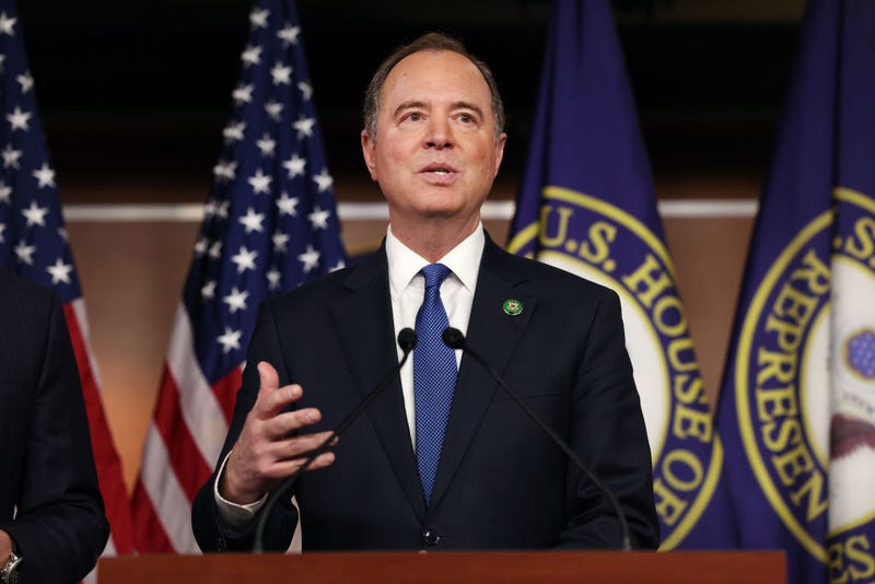 U.S. Rep. Adam Schiff (D-CA) speaks at a press conference on committee assignments for the 118th U.S. Congress, at the U.S. Capitol Building on January 25, 2023 in Washington, DC. U.S. House Speaker Kevin McCarthy (R-CA) recently rejected the reappointments of Rep. Adam Schiff (D-CA) and Rep. Eric Swalwell (D-CA) to the House Intelligence Committee and has threatened to stop Rep. Ilhan Omar (D-MN) from serving on the House Foreign Affairs Committee.