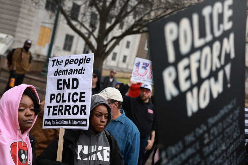 Demonstrators protest the death of Tyre Nichols on January 28, 2023 in Memphis, Tennessee. The release of a video depicting the fatal beating of Nichols, a 29-year-old Black man, sparked protests in cities throughout the country. Nichols was violently beaten for three minutes and killed by Memphis police officers earlier this month after a traffic stop. Five Black Memphis Police officers have been fired after an internal investigation found them to be “directly responsible” for the beating and have been charged with “second-degree murder, aggravated assault, two charges of aggravated kidnapping, two charges of official misconduct and one charge of official oppression.”
