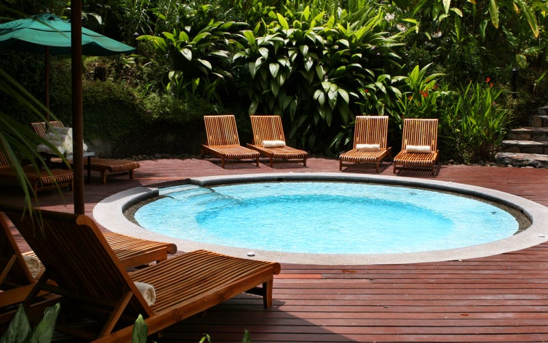 Empty resort Jacuzzi.