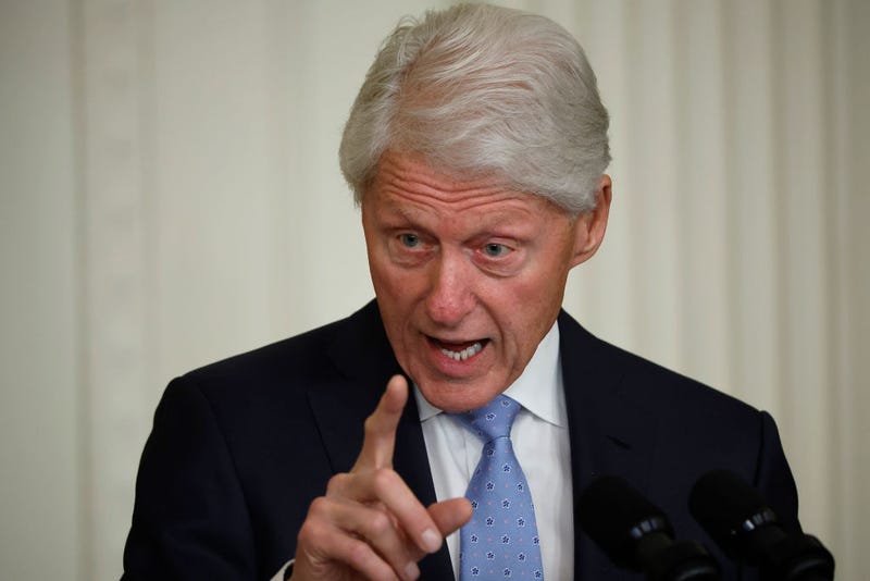 Former U.S. President Bill Clinton delivers remarks during an event marking the 30th anniversary of the Family and Medical Leave Act in the East Room of the White House on February 02, 2023 in Washington, DC. 