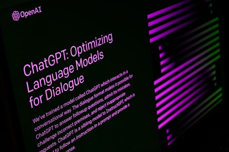 In this photo illustration, the welcome screen for the OpenAI "ChatGPT" app is displayed on a laptop screen on February 03, 2023 in London, England. OpenAI, whose online chatbot ChatGPT made waves when it was debuted in December, announced this week that a commercial version of the service, called ChatGPT Plus, would soon be available to users in the United States. (Photo by Leon Neal/Getty Images)