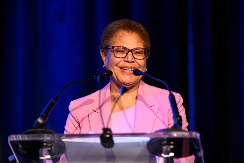 Mayor of Los Angeles Karen Bass attends the 65th GRAMMY Awards - 25th Annual Entertainment Law Initiative on February 03, 2023 in Los Angeles, California.
