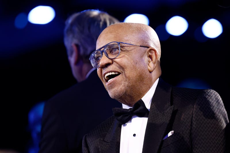  Berry Gordy performs onstage during MusiCares Persons of the Year Honoring Berry Gordy and Smokey Robinson at Los Angeles Convention Center on February 03, 2023 in Los Angeles, California. 