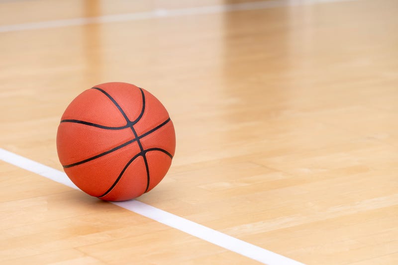 Basketball on a court