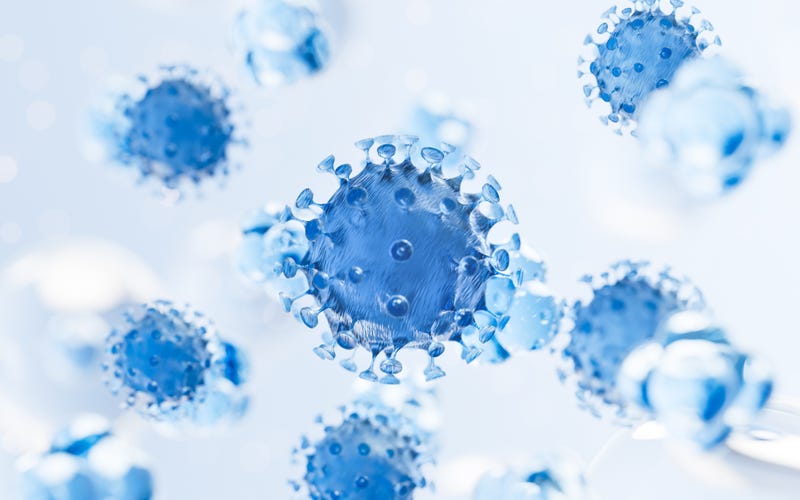 COVID-19 molecules illustration. 