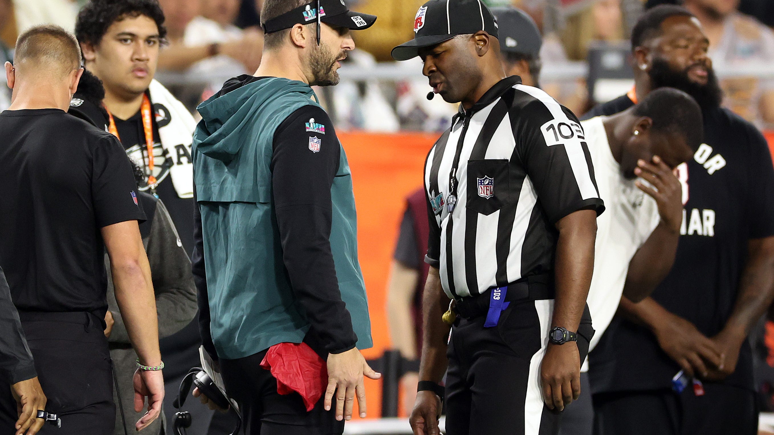 NFL Twitter furious at officials for holding call on Eagles at critical point of Super Bowl LVII