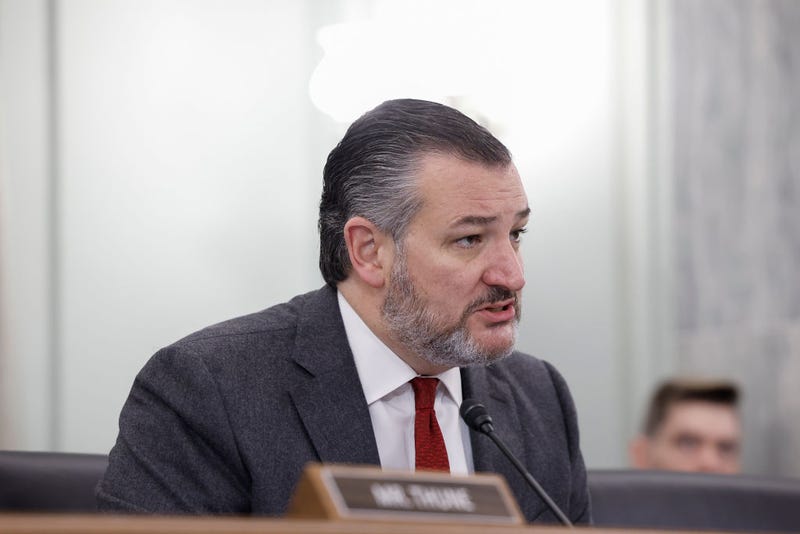 Ranking Member Ted Cruz (R-TX) speaks at a hearing with the Senate Commerce, Science and Transportation Committee on Capitol Hill on February 15, 2023 in Washington, DC. 