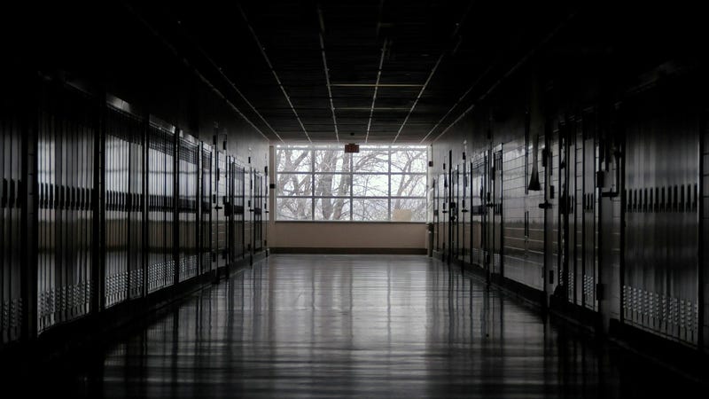 A school hallway.