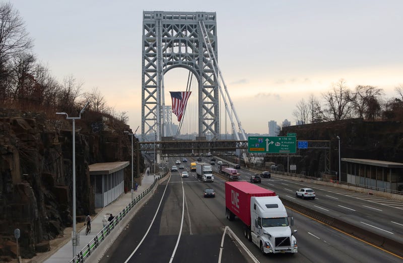 Traffic crosses the George Washington Bridge