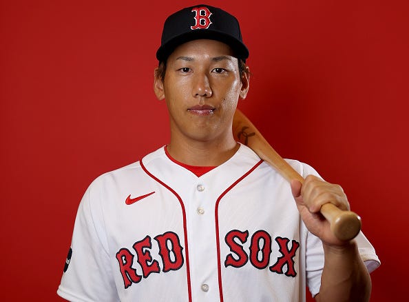 Masataka Yoshida is a rookie for the Boston Red Sox.