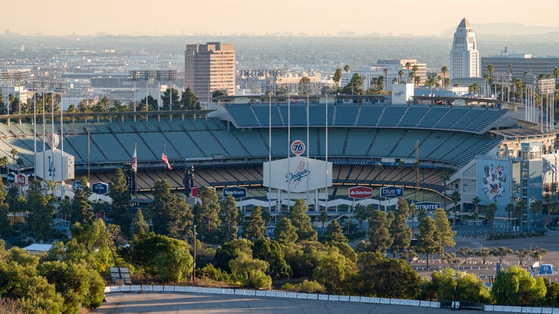 aerial view of dodger stadium