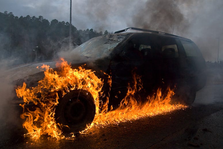Car on fire