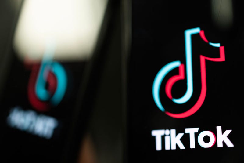 In this photo illustration, a TikTok logo is displayed on an iPhone on February 28, 2023 in London, England.