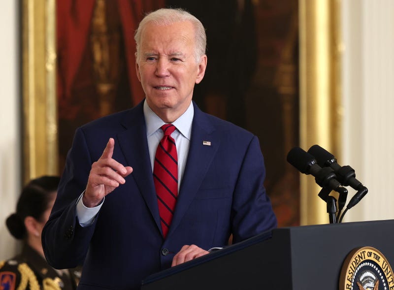President Joe Biden delivers remarks before presenting the Medal of Honor to retired U.S. Army Colonel Paris Davis during a ceremony in the East Room of the White House March 3, 2023 in Washington, DC.