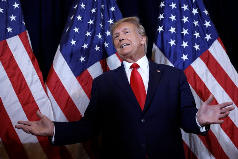 Former U.S. President Donald Trump speaks to reporters before his speech at the annual Conservative Political Action Conference (CPAC) at Gaylord National Resort & Convention Center on March 4, 2023 in National Harbor, Maryland. 