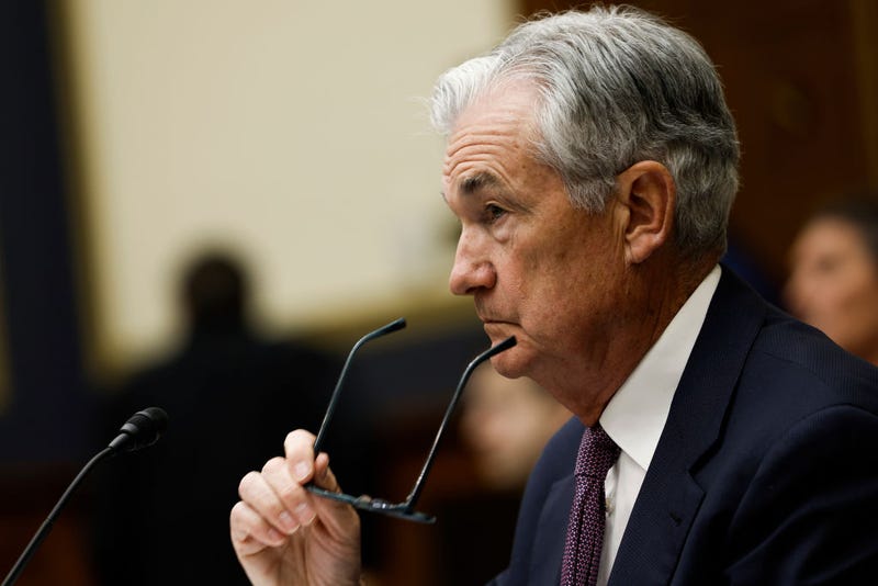 Federal Reserve Chair Jerome Powell removes his glasses as he testifies before the House Committee on Financial Services on Capitol Hill on March 08, 2023 in Washington, DC. 