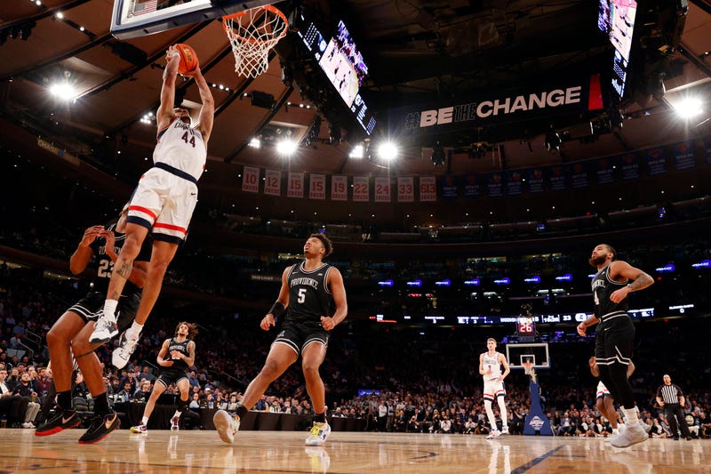 Andre Jackson Jr. of UConn goes to the basket against Providence in the Quarterfinals of the Big East Men's Tournament in New York, 3/9/23