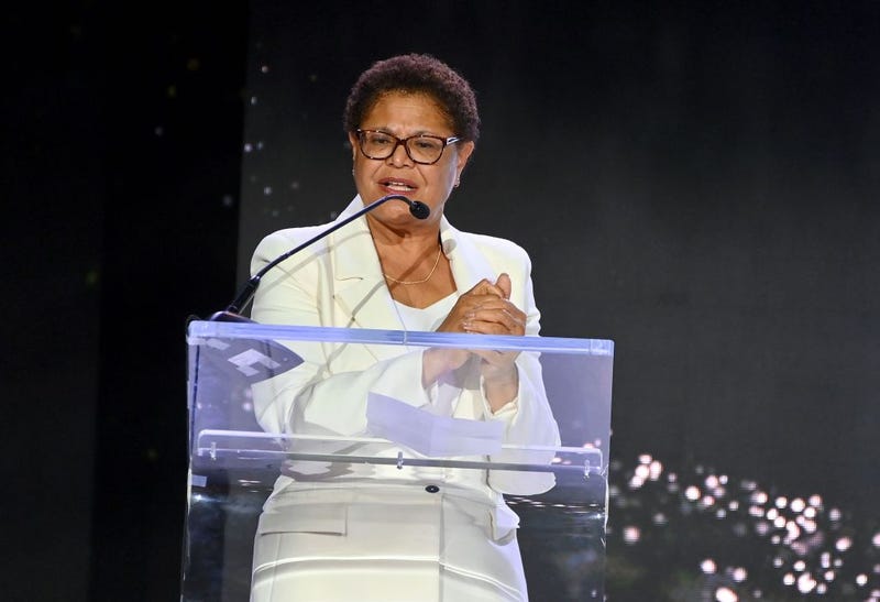 Mayor of Los Angeles Karen Bass speaks onstage during the 2023 ESSENCE Black Women In Hollywood Awards at Fairmont Century Plaza on March 09, 2023 in Los Angeles, California.