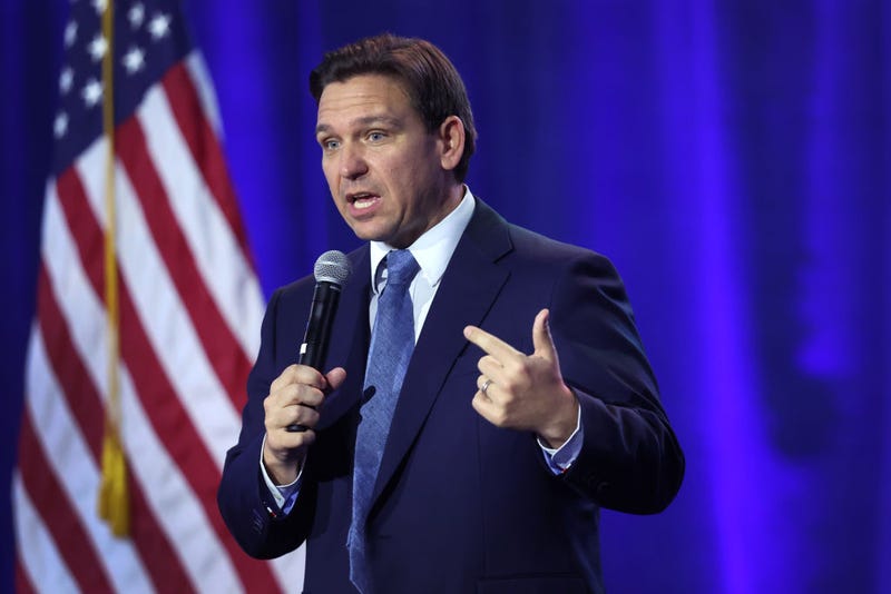 Florida Gov. Ron DeSantis speaks to Iowa voters gathered at the Iowa State Fairgrounds on March 10, 2023 in Des Moines, Iowa.