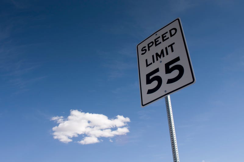 55 mph speed limit sign