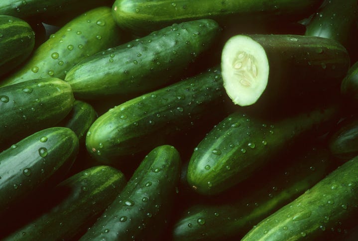 Stock image of cucumbers.