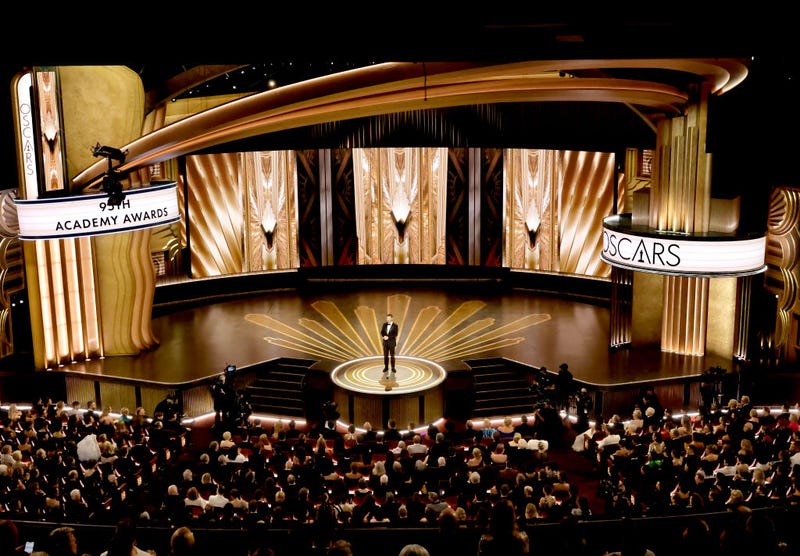 Host Jimmy Kimmel speaks onstage during the 95th Annual Academy Awards at Dolby Theatre on March 12, 2023 in Hollywood, California. 