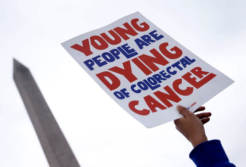 Colorectal cancer awareness installation and rally on the National Mall to showcase the increasing number of cases in young adults on March 13, 2023 in Washington, DC. 