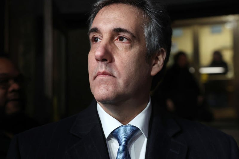 Former Donald Trump lawyer and loyalist Michael Cohen walks out of a Manhattan courthouse after testifying before a grand jury on March 13, 2023 in New York City.