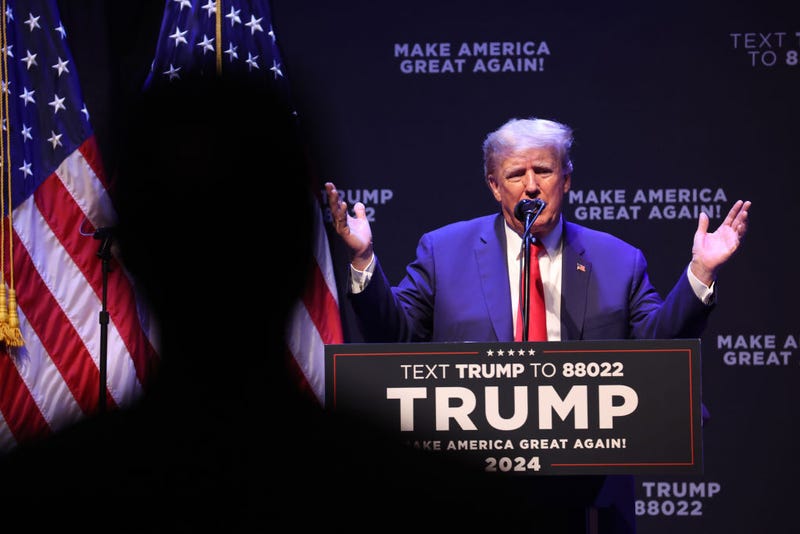 Former President Donald Trump speaks at the Adler Theatre on March 13, 2023 in Davenport, Iowa.