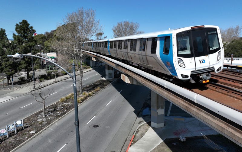 A Bay Area Rapid Transit (BART) train approaches the El Cerrito Plaza station on March 15, 2023 in El Cerrito, California.