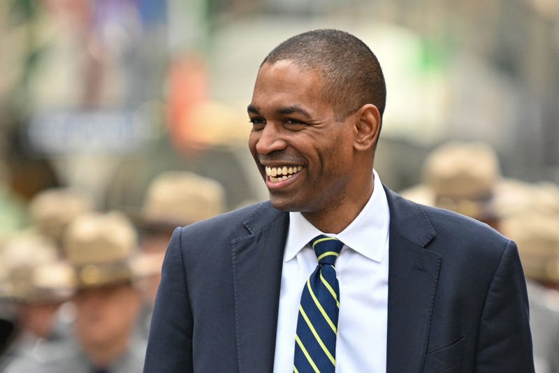 New York Lieutenant Governor Antonio Delgado participates in the St. Patrick’s Day parade on March 17, 2023 in New York City.