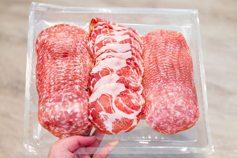 A sliced deli meat package