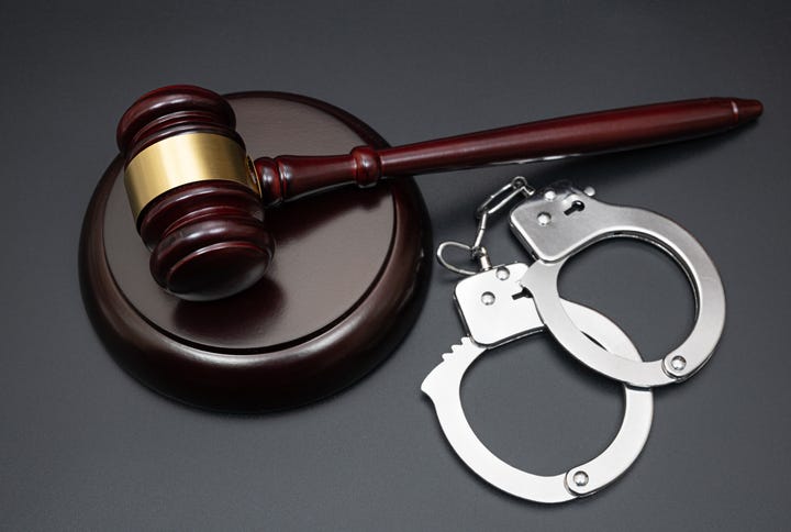 gavel and handcuffs