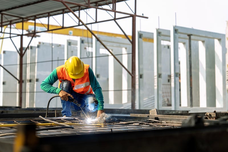 Blue-collar worker on a job. 