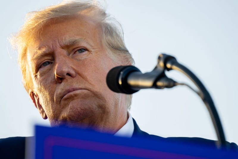 Former U.S. President Donald Trump speaks during a rally at the Waco Regional Airport on March 25, 2023 in Waco, Texas. 