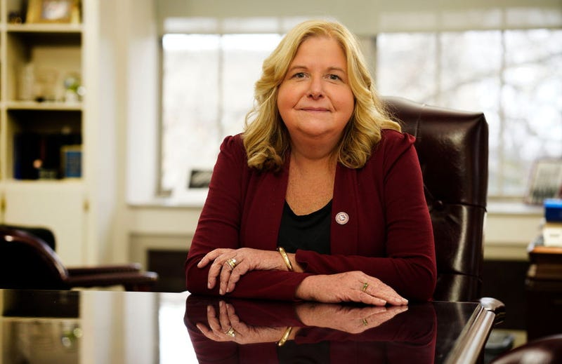 Nassau County District Attorney Anne Donnelly in her office in Mineola, NY on March 1, 2023.