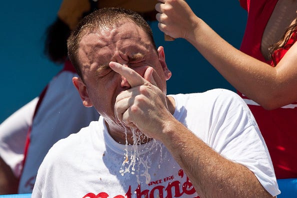 Competitive eater Joey Chestnu