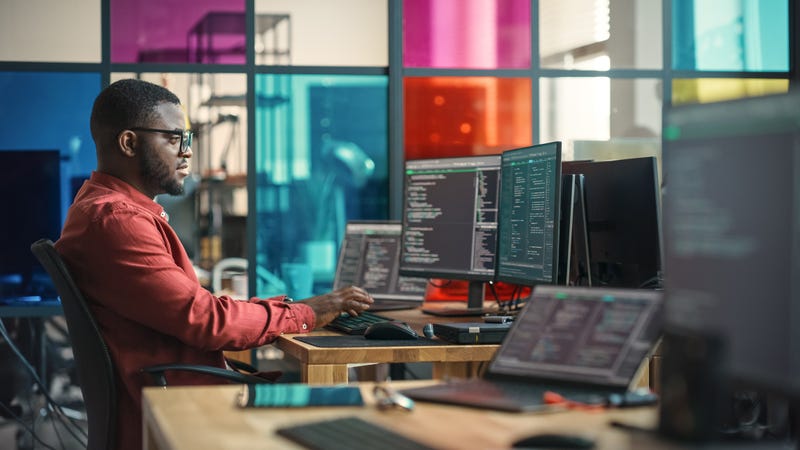 Man working at a computer