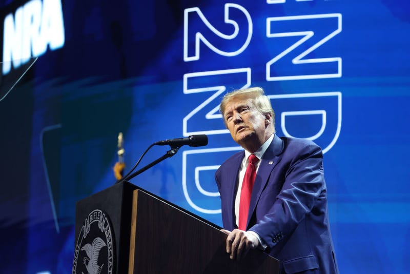 Former President Donald Trump speaks to guests at the 2023 NRA-ILA Leadership Forum on April 14, 2023 in Indianapolis, Indiana.