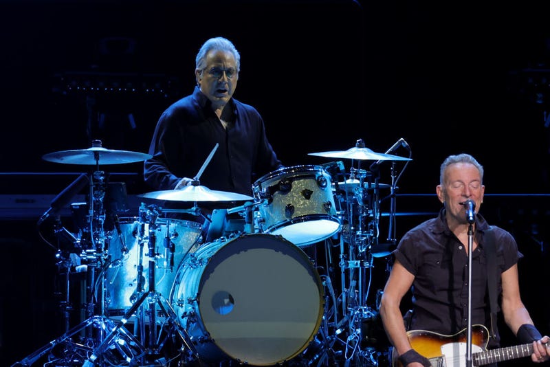 Bruce Springsteen (R) performs with Max Weinberg at Prudential Center on April 14, 2023 in Newark, New Jersey. (Photo by Michael Loccisano/Getty Images)
