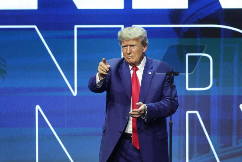 Former President Donald Trump speaks to guests at the 2023 NRA-ILA Leadership Forum on April 14, 2023 in Indianapolis, Indiana. 