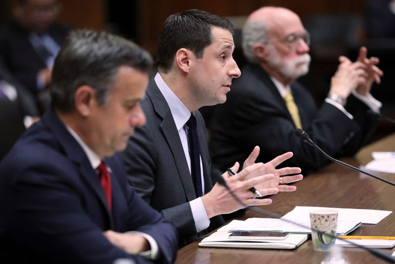 (L-R) Former Director of National Intelligence John Ratcliffe, former Deputy Assistant Secretary of State for East Asian and Pacific Affairs David Feith, and former Assistant Director of Central Intelligence for Analysis and Production Dr. Mark Lowenthal testify before the House Select Subcommittee on the Coronavirus Pandemic April 18, 2023 in Washington, DC.