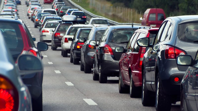 Busy highway traffic