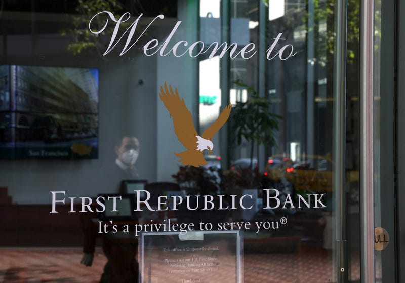 A pedestrian walks by a First Republic bank on April 26, 2023 in San Francisco, California.