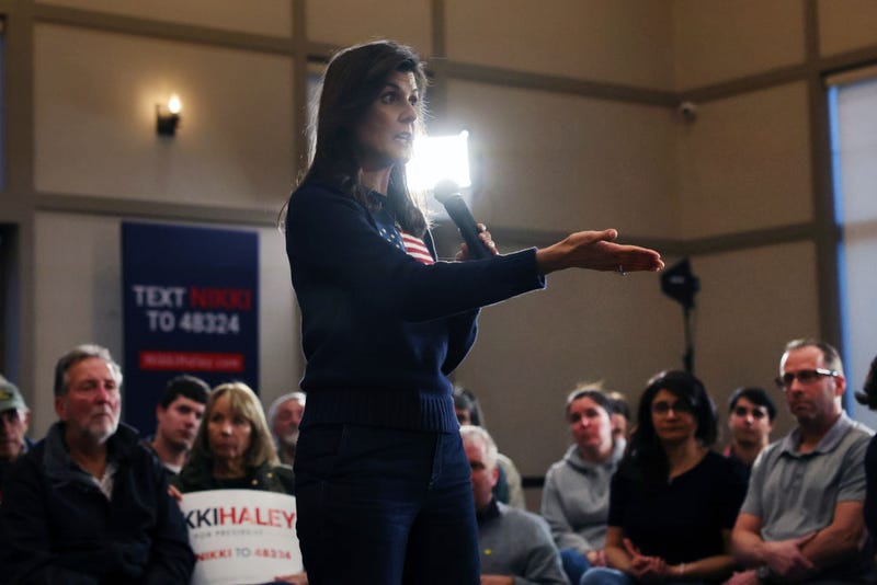Republican presidential candidate and former U.N. Ambassador Nikki Haley speaks at a town hall event in New Hampshire on April 26, 2023 in Bedford, New Hampshire. 